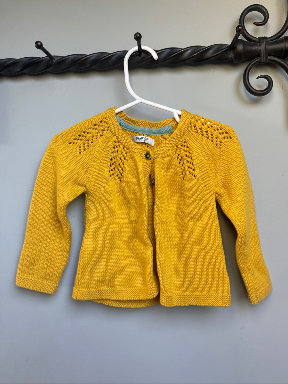 Baby Boden 18-24 Mustard Yellow Knit Baby Cardigan